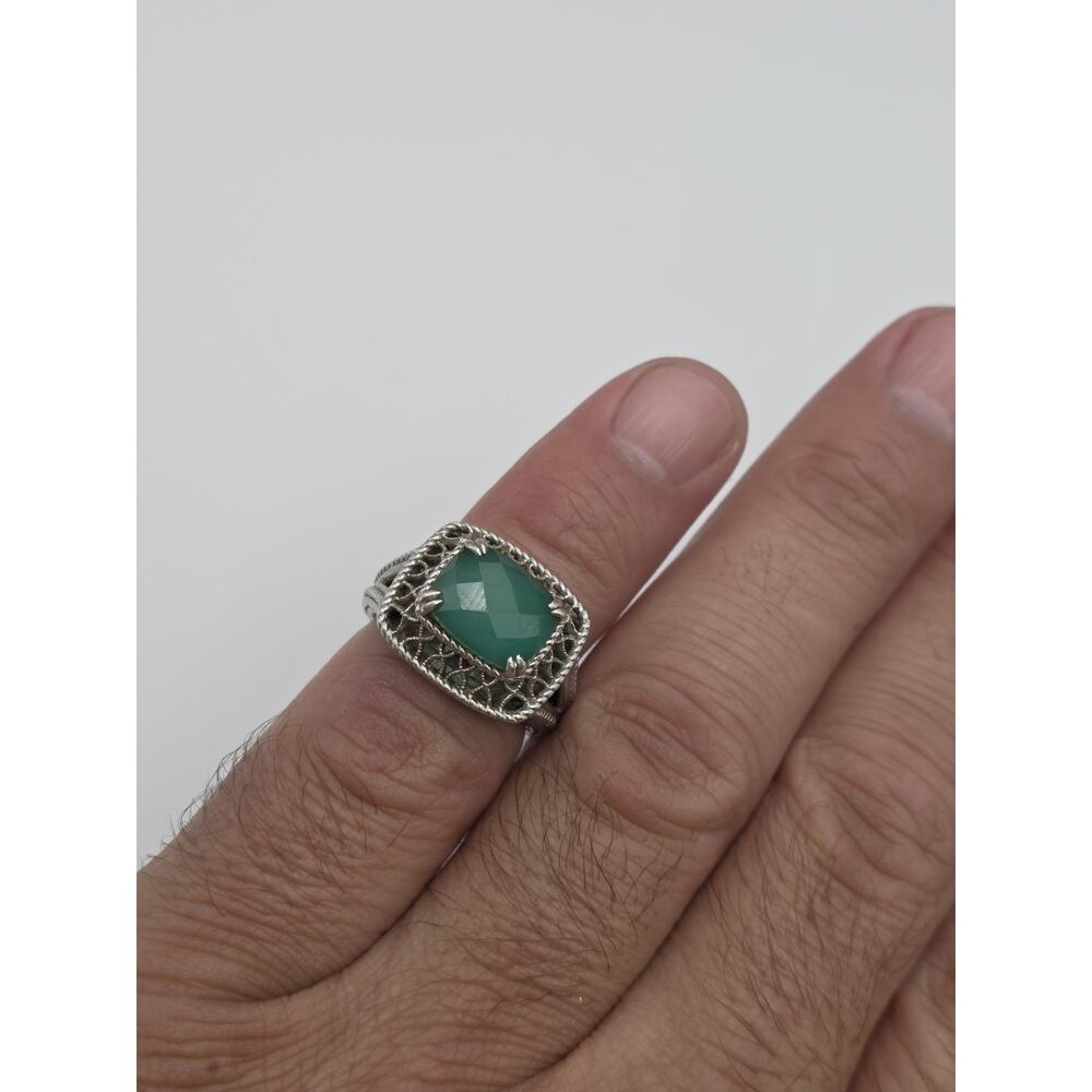 GABRIEL & CO. STERLING SILVER 925 GREEN CHALCEDONY RING SIZE 7 - Picture 6 of 15
